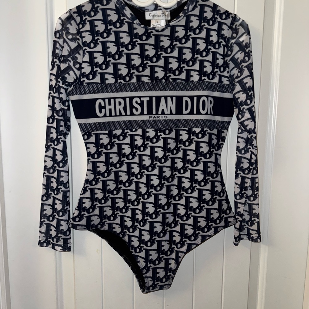 Dior Navy and White bodysuit
